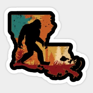 Bigfoot Retro Vintage Sasquatch Louisiana Sticker